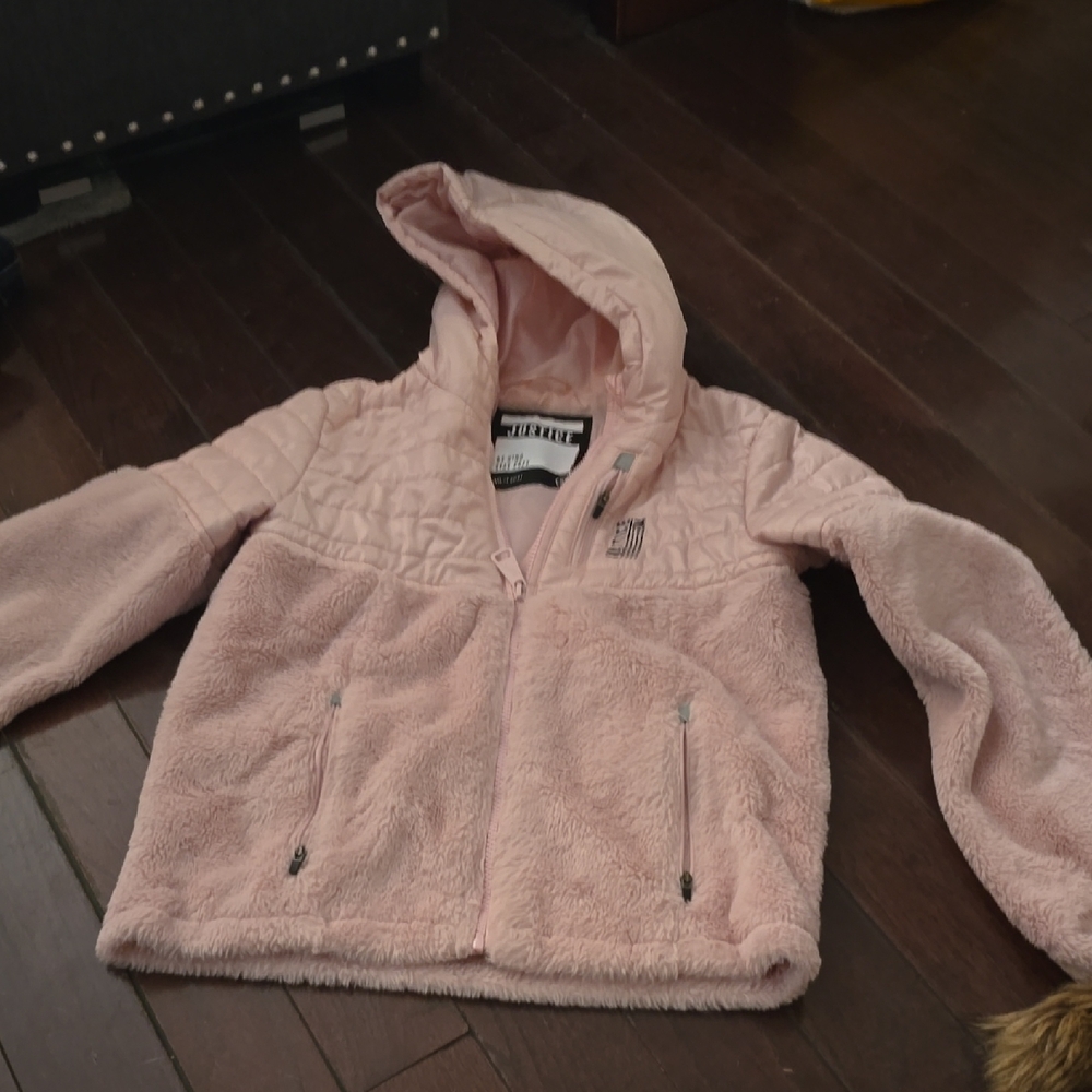 Justice Light Pink Quilted Jacket Size 10